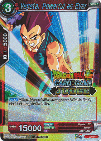 Vegeta, Powerful as Ever (P-030) [Judge Promotion Cards]