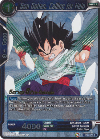 Son Gohan, Calling for Help (BT8-028_PR) [Malicious Machinations Prerelease Promos]